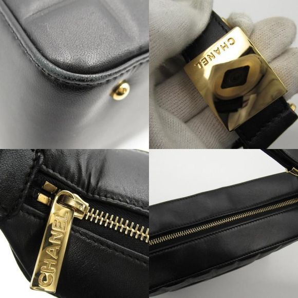 Chanel Chocolate Bar Shoulder Bag Lambskin Leather Black - Picture 6 of 6